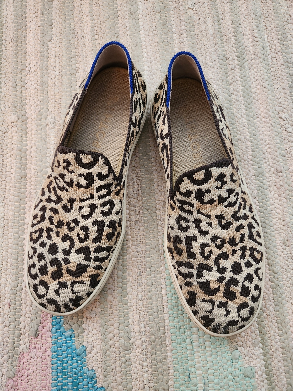 Rothys Leopard Print Slip-On Sneakers